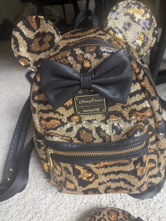 Disney parks animal leopard print loungefly bag and headband matching set